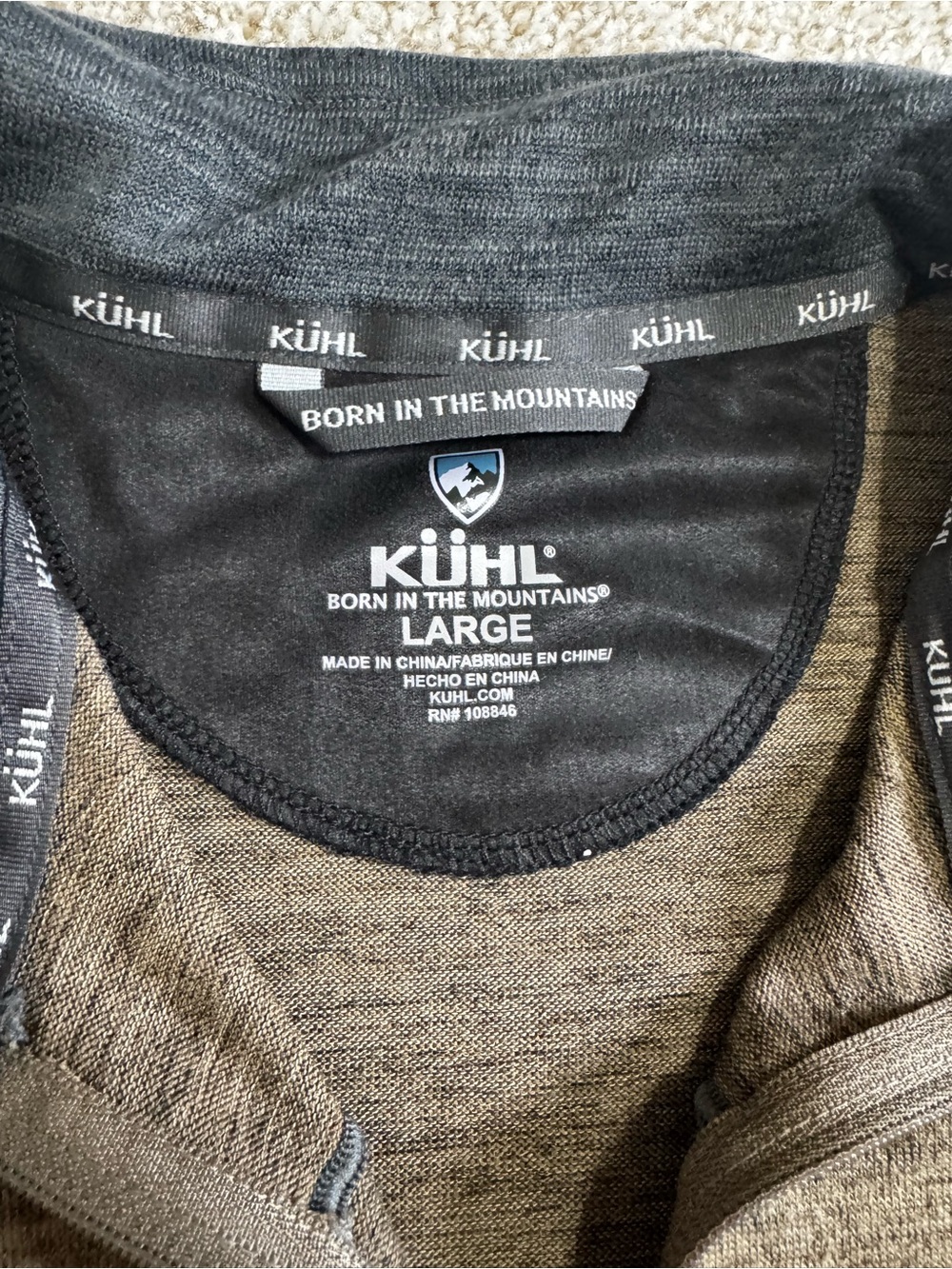 KüHL Men's Shirt Brown Olive Knit - Picture 5 of 5